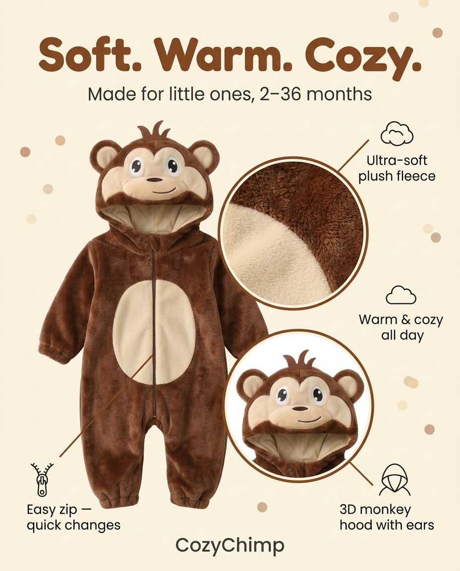 CozyChimp™ - Monkey Onesie